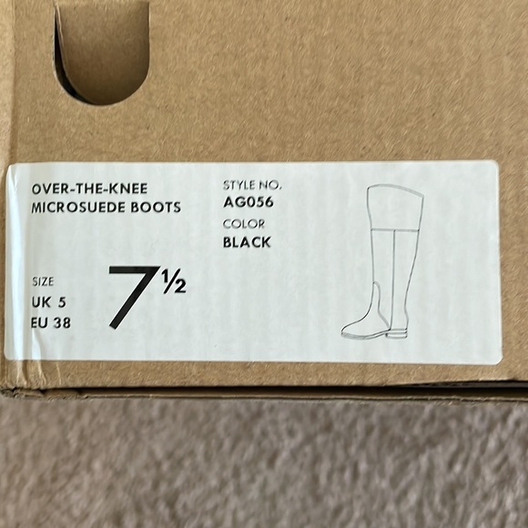 J Crew Factory over the knee black suede boots size 7-1/2 - Picture 5 of 5